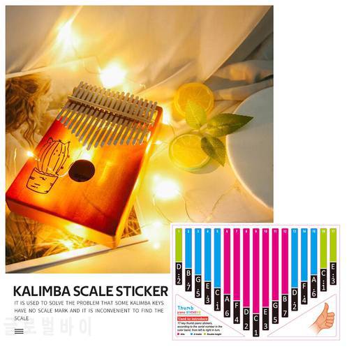 Kalimba Scale Sticker Thumb Finger Piano Key Note Stickers Percussion Musical Instrument Accessories for Beginner Learner