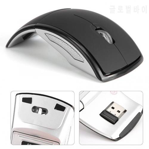 ZD-01 2.4G Wireless Foldable Ergonomic Arc Mouse Mice Black with USB Receiver for Notebook mouse pad gamer