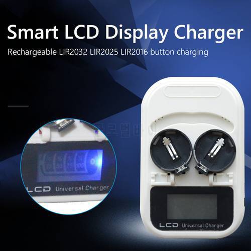 3.6V LCD Screen Button Battery Charger Stand for LIR2016 LIR2025 LIR2032 ML2016 ML2025 ML2032 Cell Battery Accessories