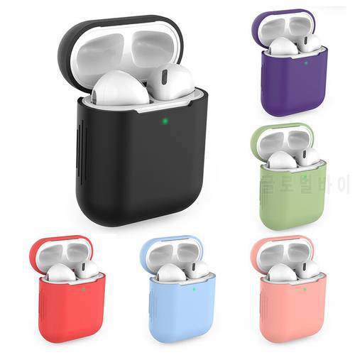 Silicone Earphone Cases For Airpods 1/2 Wireless Earphone Cover Protective Case For Apple Airpods 1 2 Air Pods Case Charging Box