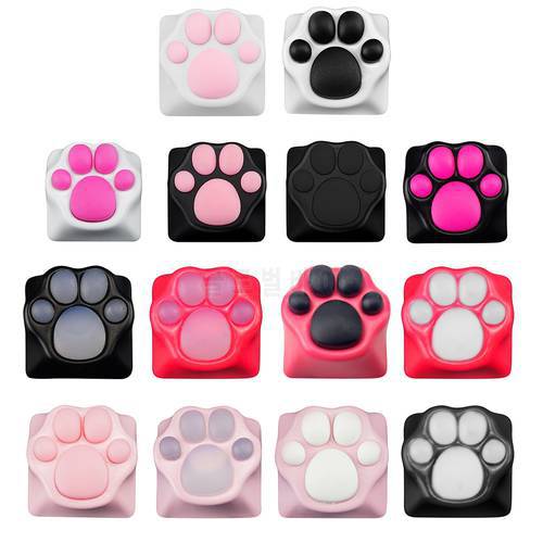 ABS Silicone Kitty Paw Artisan Cat Paws Pad Keyboard keyCaps For cherry MX Switches Personality Soft Feel Cat keycap