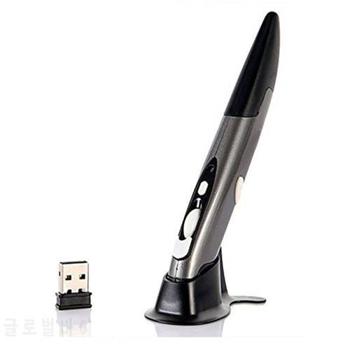 Battery Powered 2.4GHz USB Wireless Mouse Optical Pen Air Mouse for Laptops Desktops Tablet PC 2.4G Office Pen Mouse567