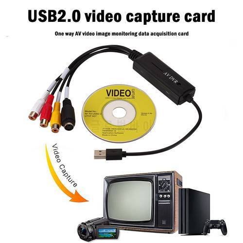 Video Tuner Card Recorder Box HD Video USB 2.0 Video Capture Card USB to RCA Converter Adapter for DV/Hi8/VHS TV DVD