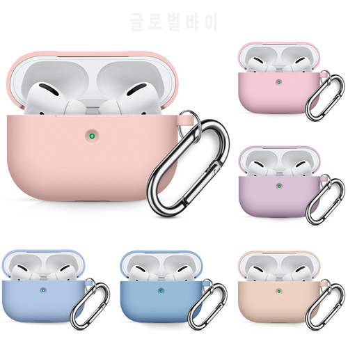 New Soft Silicone Case For Apple Airpods Pro Shockproof Cover For Apple Air Pods Pro Earphone Cases With keychain Protector Case