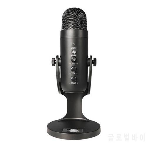 USB Condenser Microphone for Computer PC Mobile Phone Singing Gaming Streaming Podcasting Recording Mic with Monitor