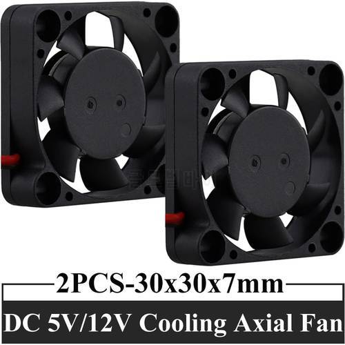 2pcs GDSTIME 3cm 5V 12V 30mm x30mmx 7mm DC Radiator Mini Small Brushless Cooling Axial Fan for 3D-Printer Graphics Card 3007