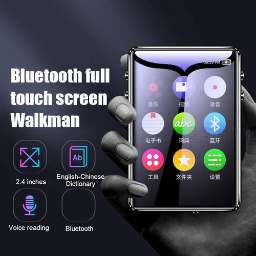 Mp4 Player Touch Screen 2.4 Inch Bluetooth-Compatible MP3 with Voice Recorder Radio E-Book Reading Speaker