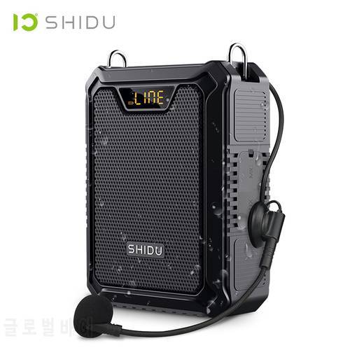 SHIDU 30W Portable IPX6 Waterproof Voice Amplifier with Wired Microphone Bluetooth Speaker for Teachers Tour Guide M1000