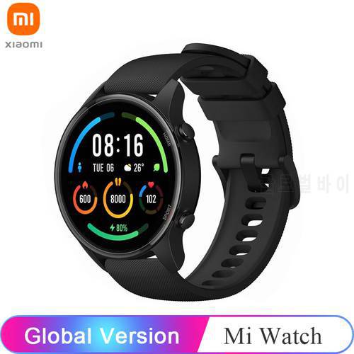 Global Version Xiaomi Mi Watch Blood Oxygen GPS Smartwatch Bluetooth 5.0 Fitness Heart Rate Monitor 5ATM Waterproof Watch Color