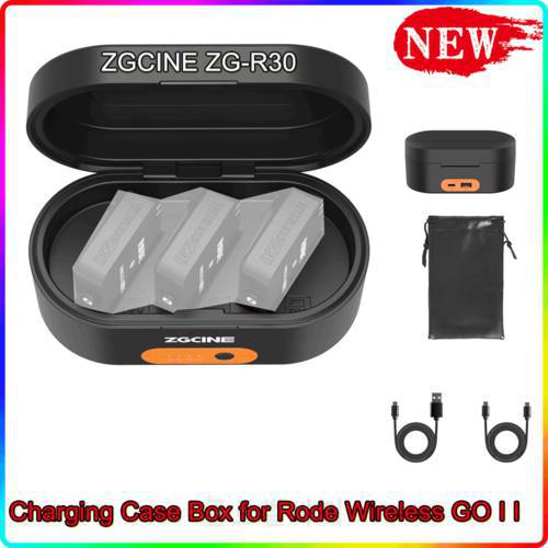 ZGCINE ZG-R30 Charging Case Box for Rode Wireless GO I II Mic with 3400mAh Built-in Battery Portable Fast Charging Power Bank