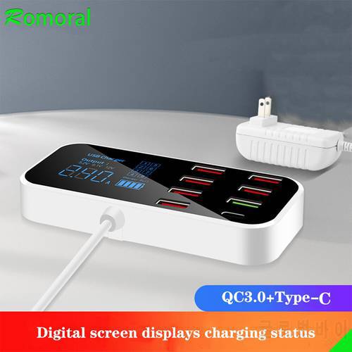 QC3.0 Fast Charger USB Type C Charger With Led Display For Android iPhone Adapter