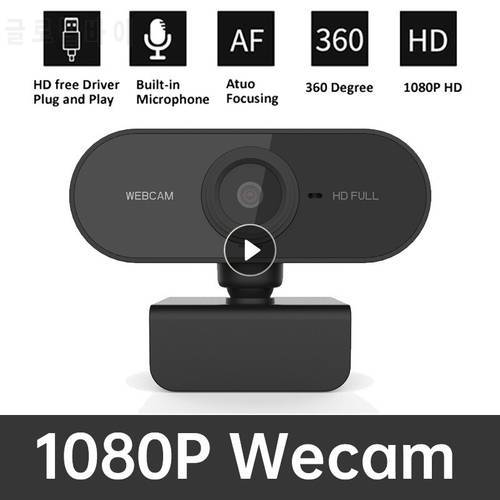 1080P Auto Focus Webcam Computer PC Web Camera With Microphone Rotatable Cameras For Live Broadcast Calling Conference Work