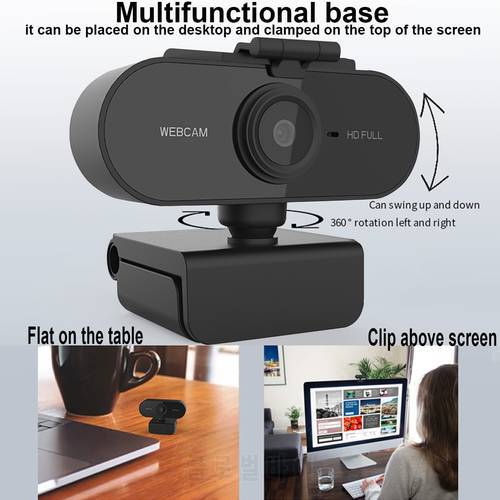 1080p HD Web Camera with Built-in HD Microphone Video Suitable for Desktop or Laptop for Videoconferencing Network Teaching