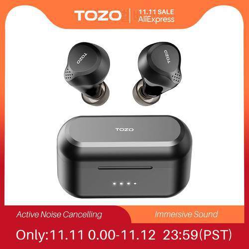 TOZO NC7 Wireless Earbuds With Active Noise Cancelling , Bluetooth Earphones With Immersive Sound ,in-Ear Detection Headphones