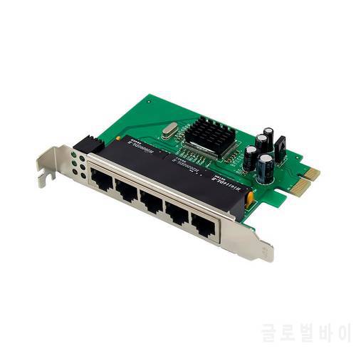 PCIe Fast Ethernet 10/100Mbps Switch Board card IC Plus IP175 chipset 5 Port RJ45 Network Switch lan card