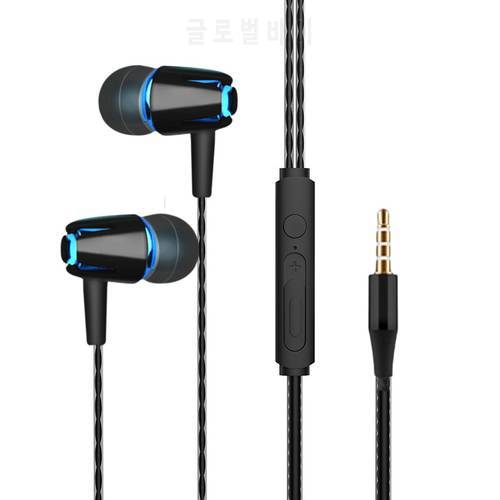 Wired Headphones 3.5mm Bass Stereo Music Earbuds Sports Headsets With Mic For IPhone Samsung Xiaomi Android IOS Smart Phone