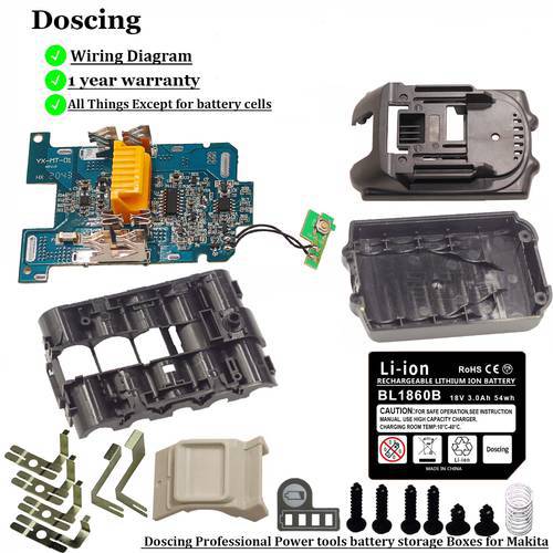 Doscing DIY Battery Case Single Cell Protection Detection BMS for Makita 18v Battery BL1830 BL1820 BL1815 BL1860B LXT 400