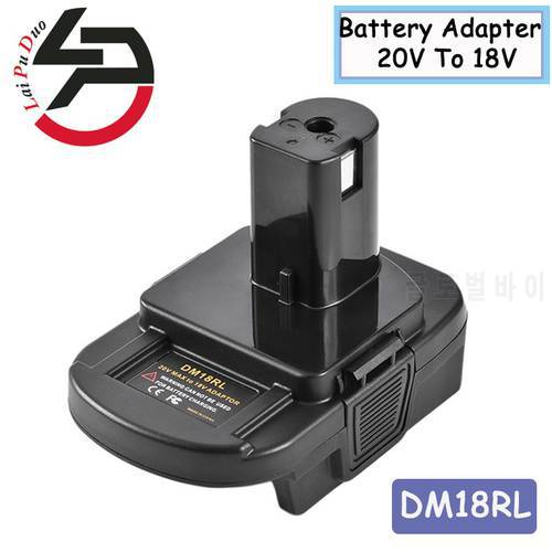 DM18RL Battery Converter Adapter For Dewalt/Milwaukee 20V Li-Ion Convertor For RYOBI 18V Lithium&Ni-NH&Ni-CD Battery