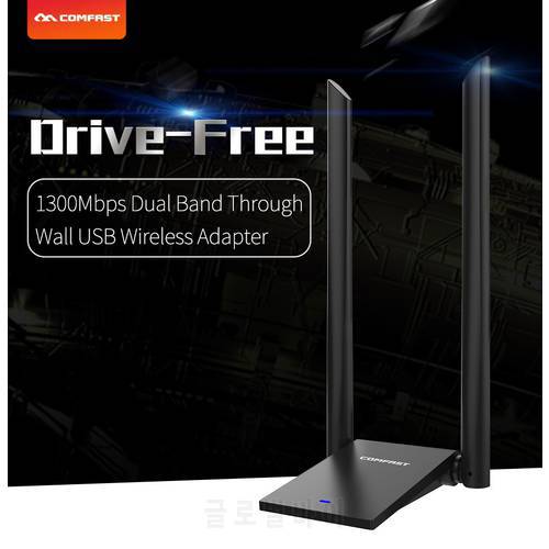 1300M/1900Mbps Wireless USB3.0 Wifi Network Adapter AC 2.4G+5G Strong Signal High Power Wi-Fi Lan Card with Antennas for Windows