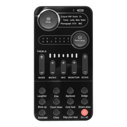 Live Sound Card Multiple Sound Effects Portable Live Broadcast Voice Changing Card with Mic for Live Streaming Computer Phone