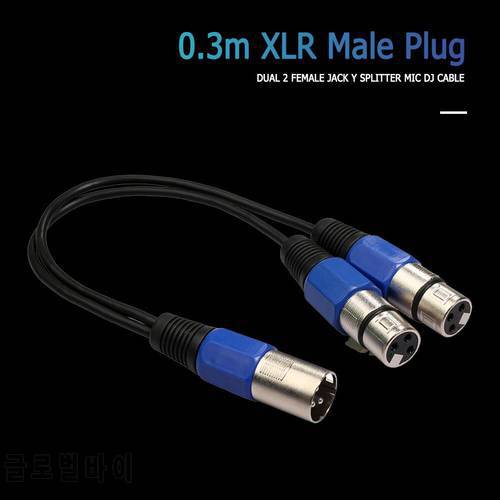 3Pin XLR 1 Male to 2 Female Audio Extension Cable Microphone Y Splitter Cord The Transmission Effect Of Shielded Wire Is Good