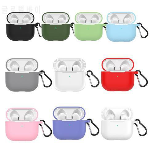 Earphone Cover for Apple AirPods 3 Bluetooth-Compatible Protective Case Protector with Hook Anti-Dust Silicone Shell Accessories