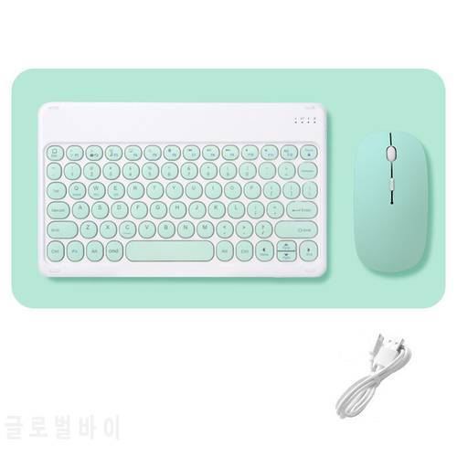 Wireless Keyboard and Mouse Combos Set Round Bluetooth Hebrew Spanish French Korean For iOS iPad Android Windows Phone Tablet