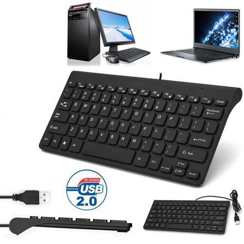 Mini Slim 78-key USB 2.0 Wired Ultra-thin Keyboard Mute Suitable For Desktop Mac PC Laptop Home Office Business Travel
