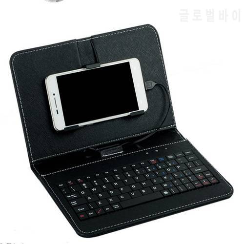 Bluetooth Keyboard Mini Wireless Keyboard with PU Leather Case Cover for Smartphones Tablet Ipad 4.5 