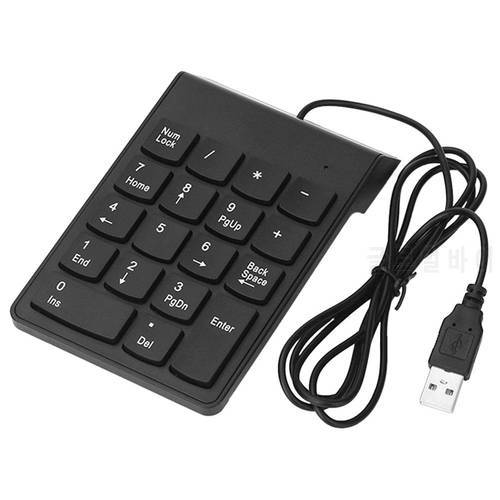 18 Keys Mini Small-size USB Wired Numeric Keypad Numpad Keys Numeric Keyboard for Accounting Teller Laptop Notebook Tablets
