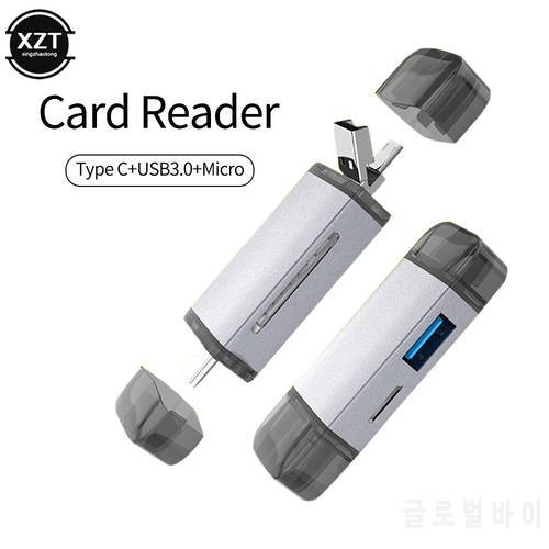 Type C 6 in 1 Card Reader USB 3.0 Micro USB 2.0 Type C to SD Micro SD TF Adapter Smart Memory SD OTG Cardreader for Laptop