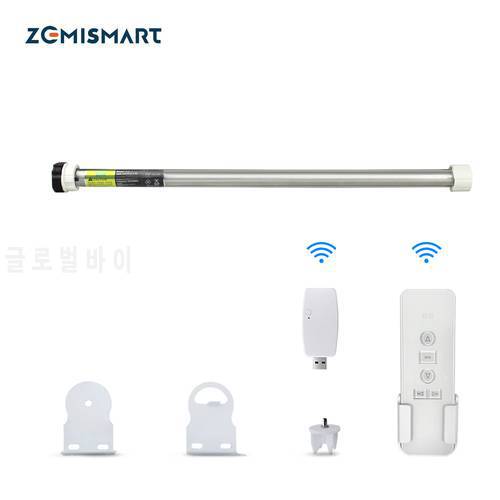 Zemismart Tuya WiFi Rechargeable Roller Shade Blinds Motor For 17mm 25mm Tube Built-in Battery Alexa Google Home Voice Control