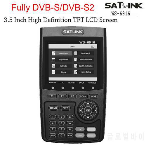 Satlink WS-6916 3.5 inch Satellite Finder HD DVB-S2 High Definition Satfinder 6916 MPEG-2/MPEG-4 DVB S2 WS6916 Sat Finder Meter