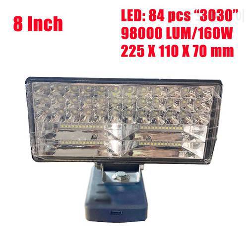 LED Work Lights Flashlight Electric Torch Spotlight Car Lamp for Makita 18V Li-ion Battery Adapter BL1815 BL1830 USB Power Bank
