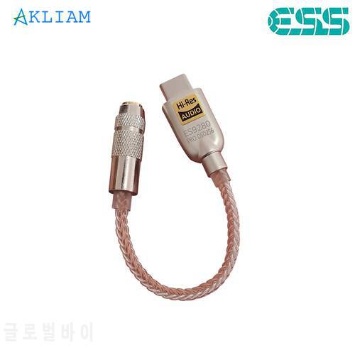 AkLIAM ES9280C PRO USB DAC 32Bit 384K Type C Adapter Dac Mobile Phone DSD 128 Decoder Powerful Headphone Amplifier