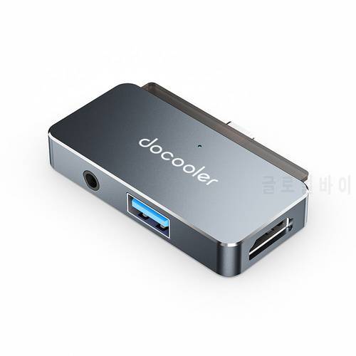docooler 4-in-1 Type-C Hub Type-C to USB3.0 HD Audio Aluminum Alloy Hub Compatible with iPad Pro Type-C Phone Tablet Laptop