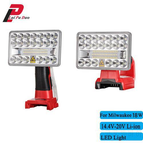 20V For Milwaukee &M18 Li-Ion Battery Pistol/Portable LED Lamp Flashlight Outdoor Work Light with high quality 18W 9W