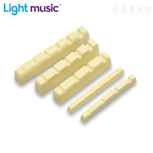2 Pcs Ivory 4/5/6 String Electric Guitar Bass Nuts Plastic material Replacement Parts