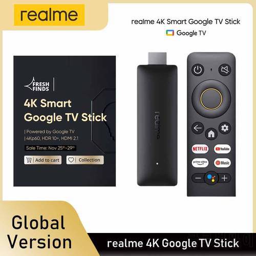 realme 4K TV Stick Smart Google Global Version 2GB 8GB HDMI 2.1 Quad-Core CPU Dual-Core GPU HDR 10+ 4Kp60 Bluetooth 5.0