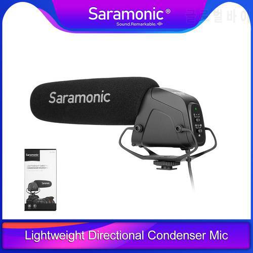 Saramonic SR-VM4 Lightweight Directional Condenser Microphone with shock mount provides audio with DSLR cameras and camcorders