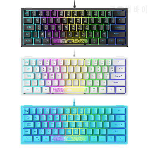 K61 RGB Wired Keyboard 60 Percent 62 Keys Ergonomic Gaming Laptop Keyboard For Laptop Desktop Computer gk61 keyboard