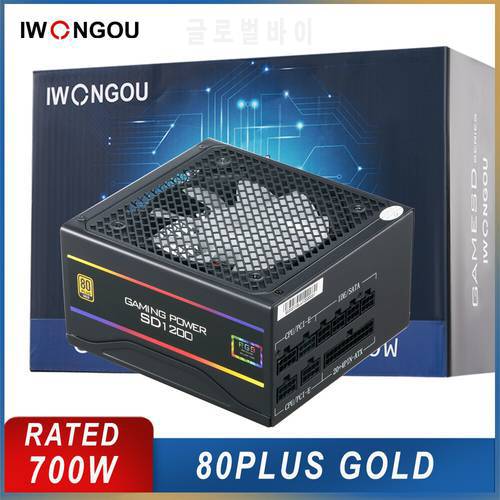 IWONGOU 80plus 800w Power Supply For PC Gaming Full-Module DC-DC Design Source Power GAMESD1200 PSU