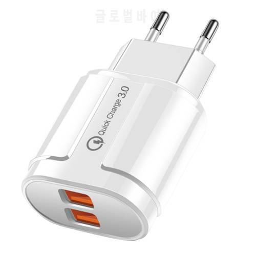 USB Charger Quick Charge 3.0 2 Port QC4.0 Fast Charging For iPhone Samsung Xiaomi Huawei Tablet Smart Phone LED Lighting Adapter