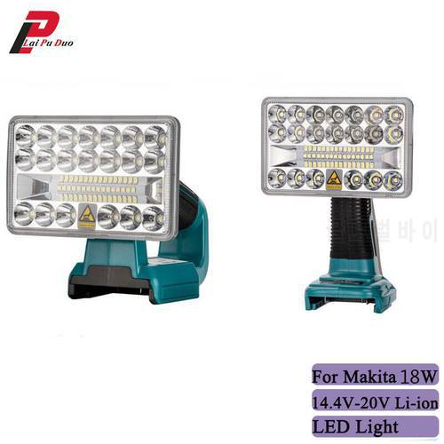 18V Portable LED Flashlight Work Light Flashlight For Makita LED Lamp Without Battery USB Outdoor Emergency Lighting Spotlight