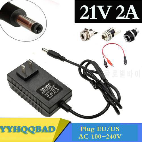 21V 2A lithium battery charger 100-240V for lithium battery with LED light DC Power Jack Socket Female Panel Mount Connector