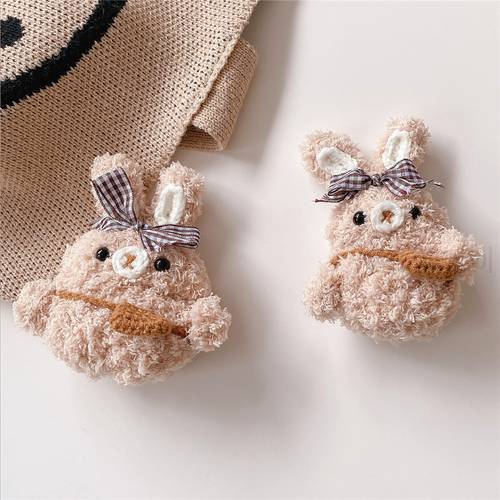 Knit Plush Cute Bear headset Case for Apple Airpods pro 1 2 3 Bluetooth Earphone Charge box Protective Cover Headphones Cases