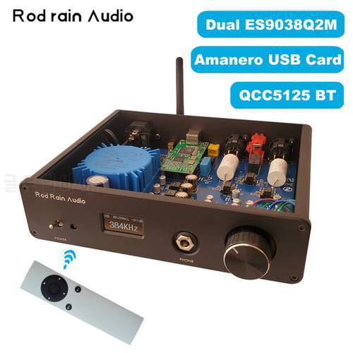 Rod Rain Audio DA10 Dual ES9038Q2M DAC QCC5125 Bluetooth LDAC Amanero USB Card DSD512 Audio Decoder TPA612A2 Headphone Amplifier