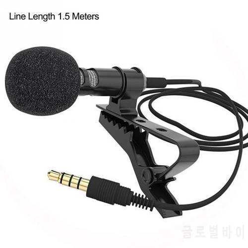 3.5 mm Microphone Clip Tie Collar for Mobile Phone Speaking in Lecture 1.5m/3m Bracket Clip Vocal Audio Lapel Microphone