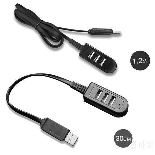 USB splitter 3 Hub Cable USB2.0 Hub With Power Adapter Mini 0.3m USB Hub For Laptop PC Notebook Extend Cable Data Line