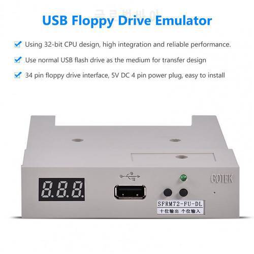 Practical Floppy Drive Emulator Widely Compatible Data Storage USB Floppy Emulator 720KB 32-bit CPU Floppy Drive Emulator